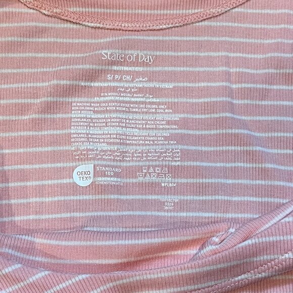 State of Day Pink Striped Ribbed Maxi Dress Sz M OEKO-TEX Cotton S/S 2022 👗✨ - Picture 6 of 6
